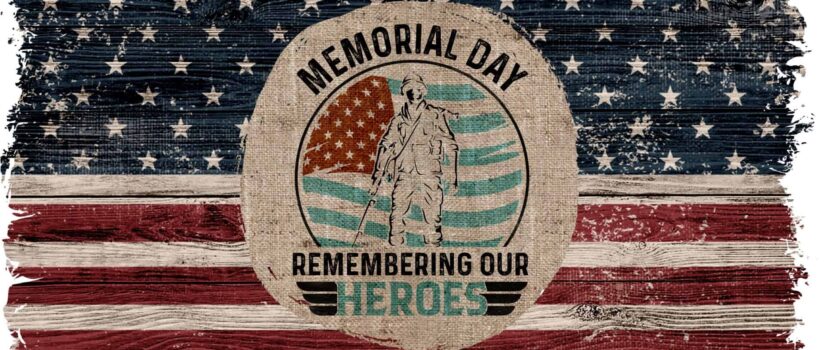 Honor the Fallen - rustic memorial day image on an American flag background https://www.publicdomainpictures.net/en/view-image.php?image=390861&picture=memorial-day-poster